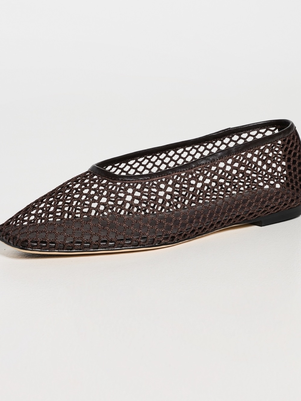 Tony Bianco Buzz Square Toe Mesh Flats in Chocolate Size 8